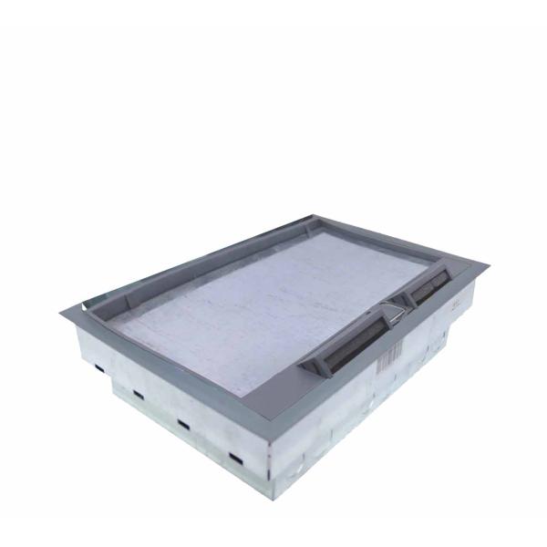 3Compartment Floor Box 30X20.5cm علبة فارغة مقاس 30X20.5سم لتوصيل اية منافذ للصوت او الصورة اوالكهرباء مناسبة لجوامع والمساجد والمدارس 